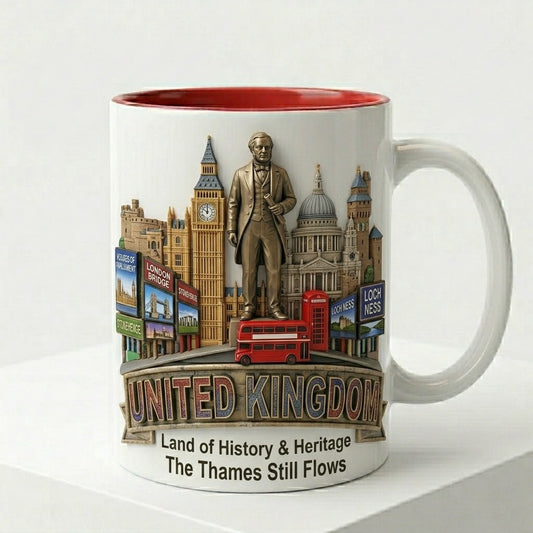 United Kingdom 3D Embossed Souvenir Mug – Land of History & Heritage