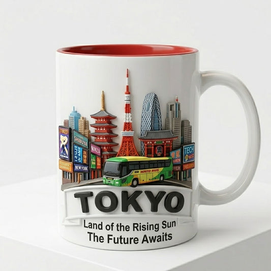Tokyo 3D Embossed Souvenir Mug – Land of the Rising Sun