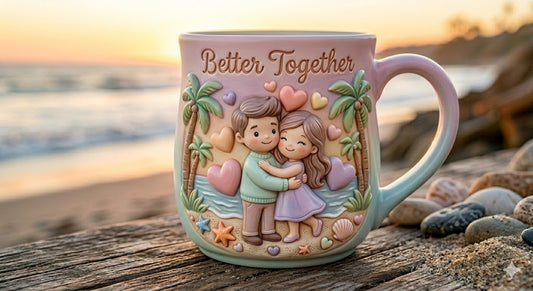 Love Grows Here 3D Embossed Floral Mug – Secret Garden Couple