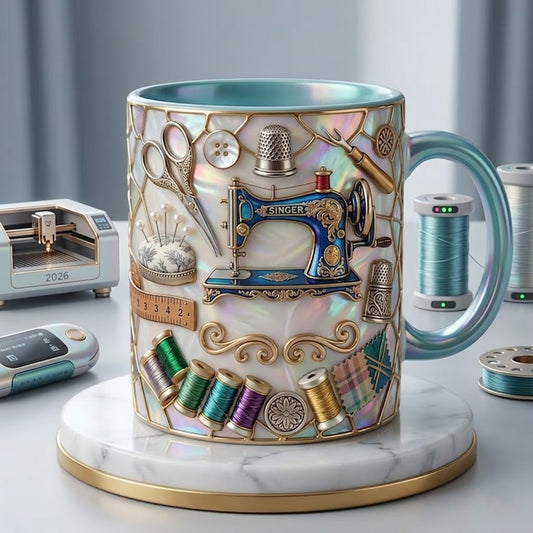 3D Personalized Vintage Sewing Machine Mug