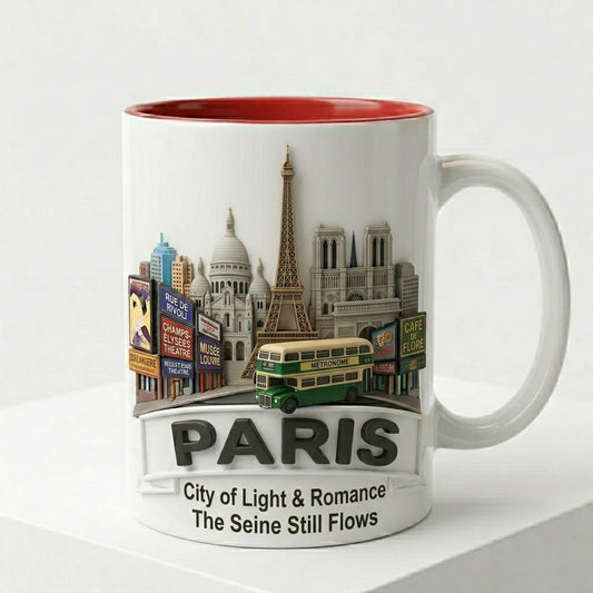 Paris 3D Embossed Souvenir Mug – City of Light & Romance