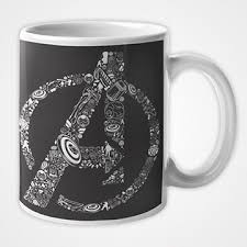 Marvel Avengers "A" Logo Mug – Iconic Superhero Symbol Collage